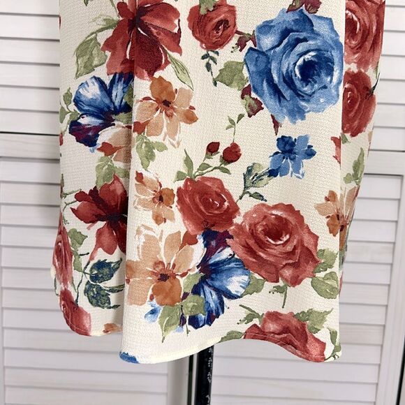 Tovia Floral V-Neck Women's Top Size XL Y2K Short Sleeves - Picture 8 of 10